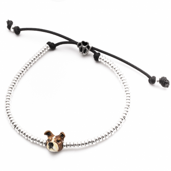 Enamel American Staffordshire Head Bracelet